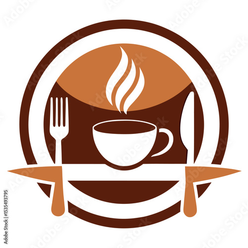      Restaurant and cafe logo vector illustration.
