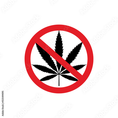 NO CANNABIS VECTOR SIGN LOGO