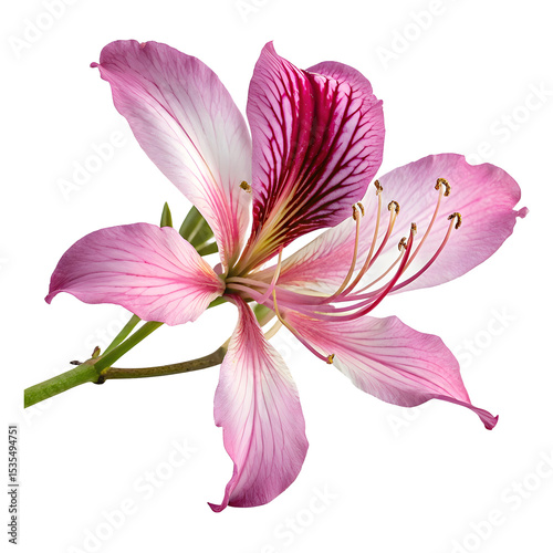 Peacock flower isolated on transparent background