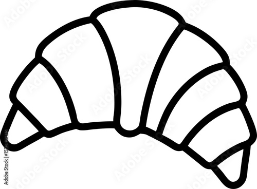 Croissant vector icon on white background