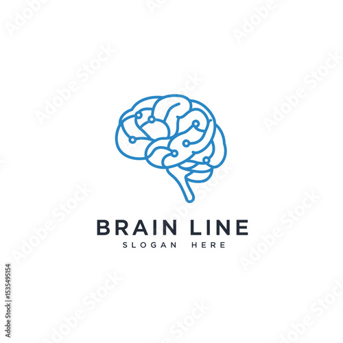 Brain technology logo template, Digital abstract logos for creative innovation. digital brain. brain hub logo design. brain connection logo vector icon