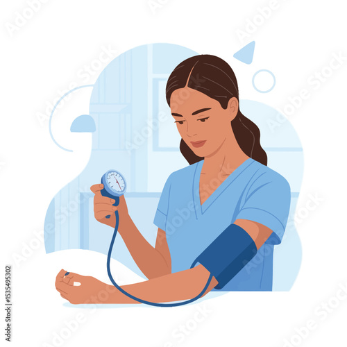 Woman Blood Pressure Check Health Monitoring Medical Device