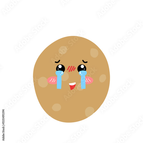 Potatoes character expression. emoticon element. Various expressions of cartoon illustrations. cute and adorable emoticons of fruits and vegetables style
