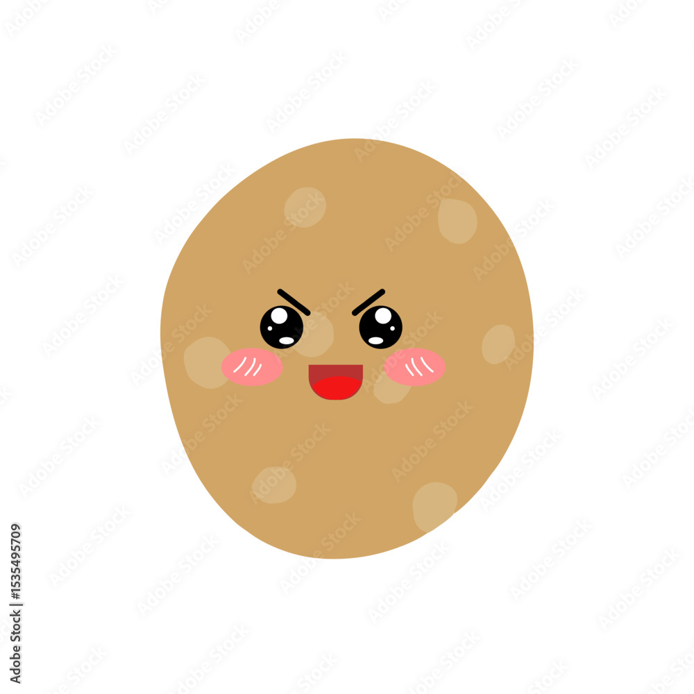 Fototapeta premium Potatoes character expression. emoticon element. Various expressions of cartoon illustrations. cute and adorable emoticons of fruits and vegetables style 