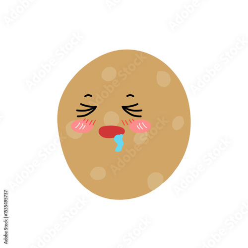 Potatoes character expression. emoticon element. Various expressions of cartoon illustrations. cute and adorable emoticons of fruits and vegetables style
