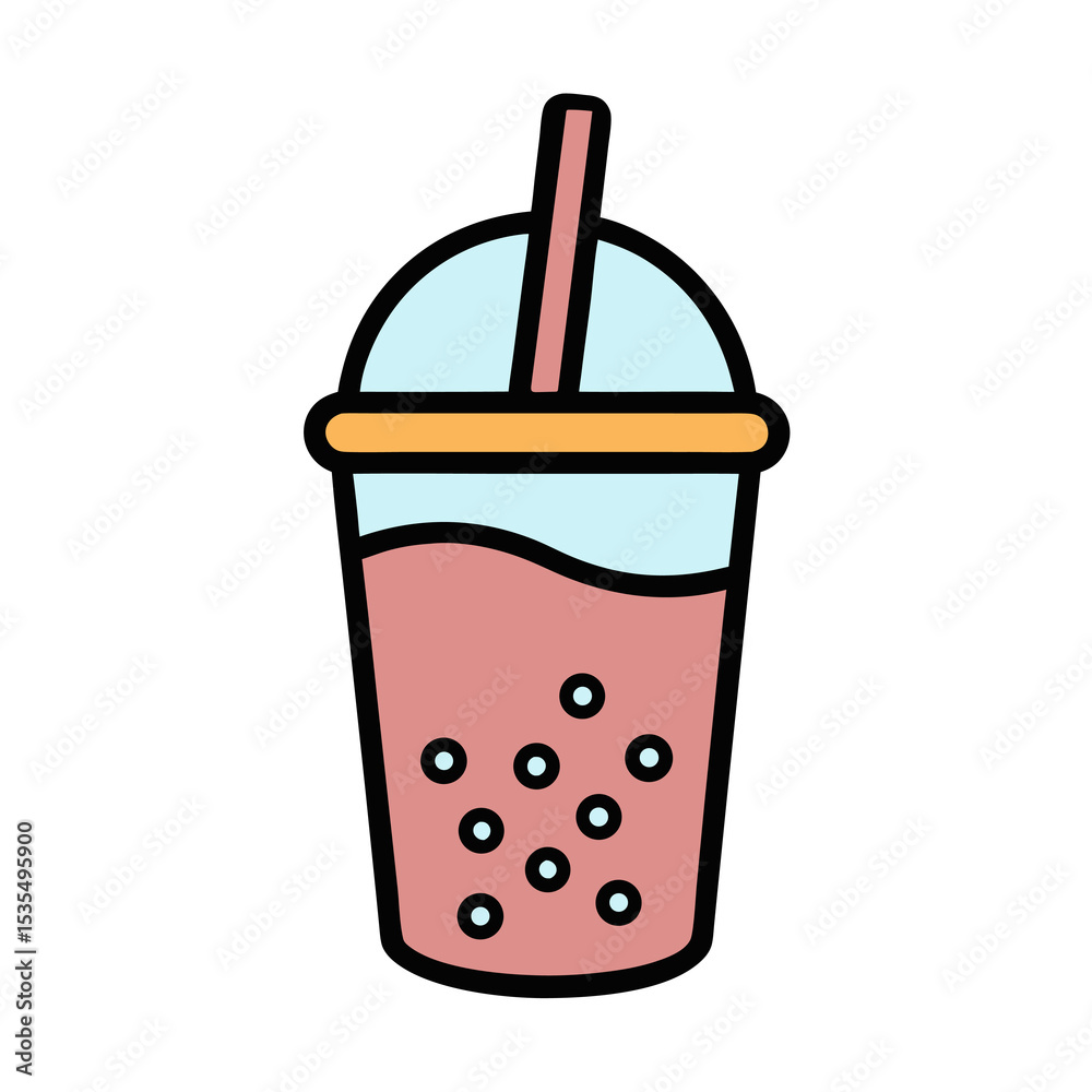 Bubble tea clip art doodle vector illustration Bubble tea clip art doodle vector illustration