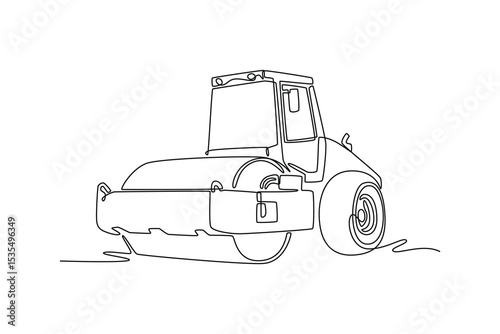  Construction concept. Single line draw design. Vector graphic illustration