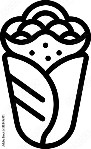 shawarma food vector illustration of a black and white