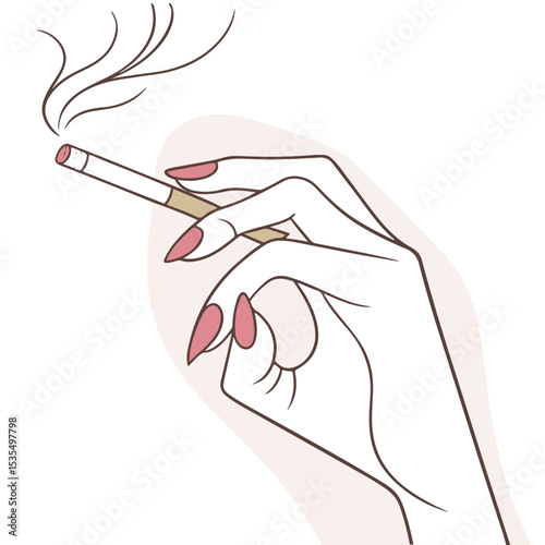 Elegant hand gesture illustration with artistic style and bold lines for attitude and statement design.
