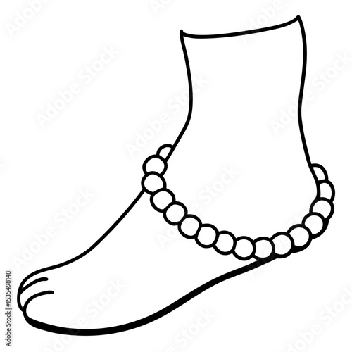 Anklet line art vector