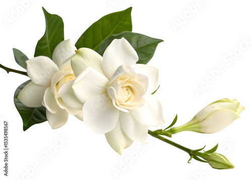 Gardenia flower isolated on transparent background