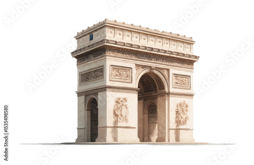Architectural detail of iconic european monument arc de triomphe