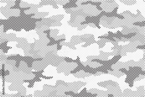 Abstract halftone background. Military camouflage effect dot seamless pattern texture. Dotted background as design element.