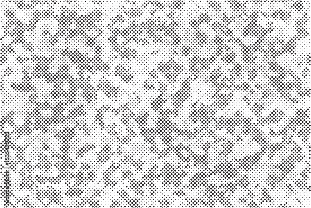 Abstract halftone seamless camouflage pattern. Repeating digital dotted hexagonal camo military texture background. Abstract modern fabric textile ornament. Vector illustration.