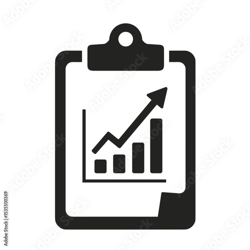 Graph chart on clipboard representing business growth analysis  