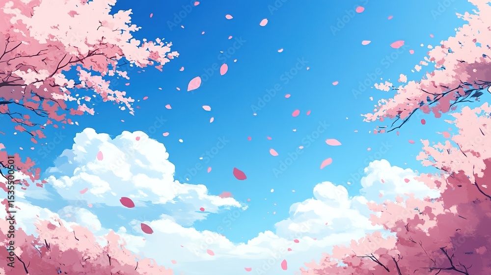 Obraz premium Blossoming Splendor: Realistic & Breathtaking Cherry Blossoms in Spring – Captivating Branches for Tourism Posters, Graphic Design & Scenic Masterpieces