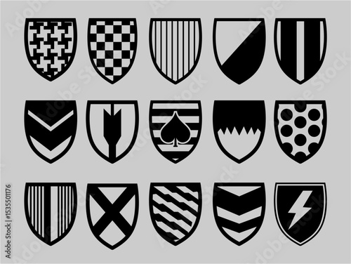 set of heraldic shield