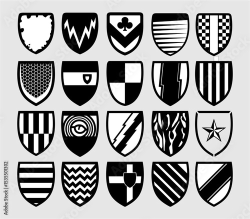 set of heraldic shield