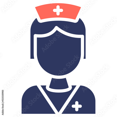 Nurse glyph color icon