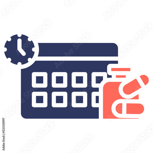 Medicine Schedule glyph color icon