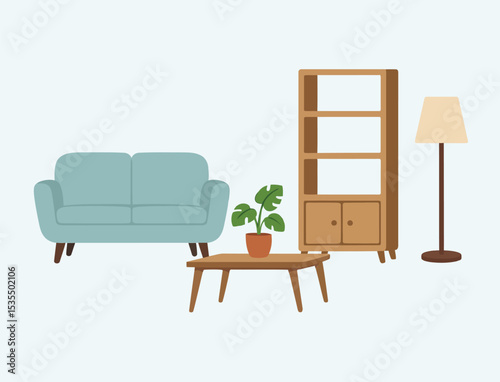 Minimalist Home Interior Illustration