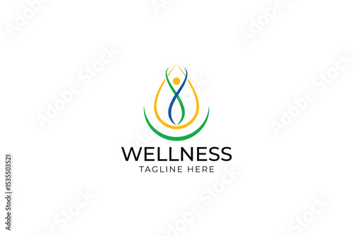 Logo Wellness Health Body and Nature Concept Abstract Silhouette Human Body 