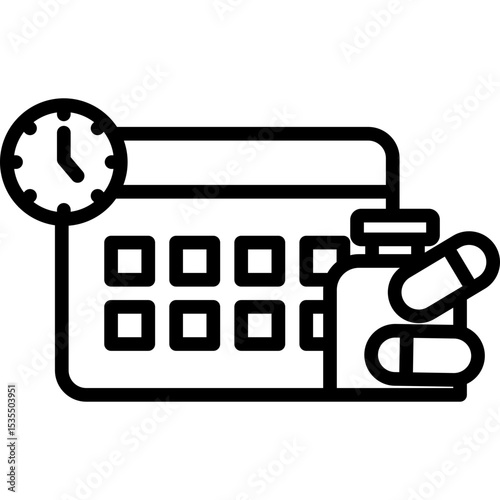 Medicine Schedule line icon