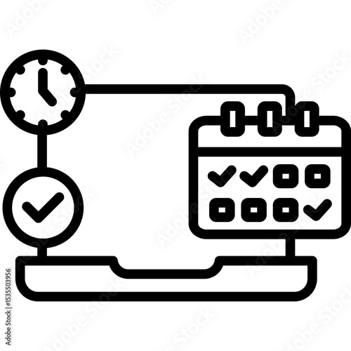 Online Appointment line icon
