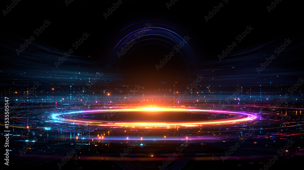 Obraz premium Glowing particles technology data abstract background