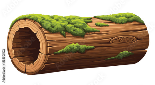 A Detailed Examination of a Moss Covered Log Nature's Decaying Beauty Exhibit