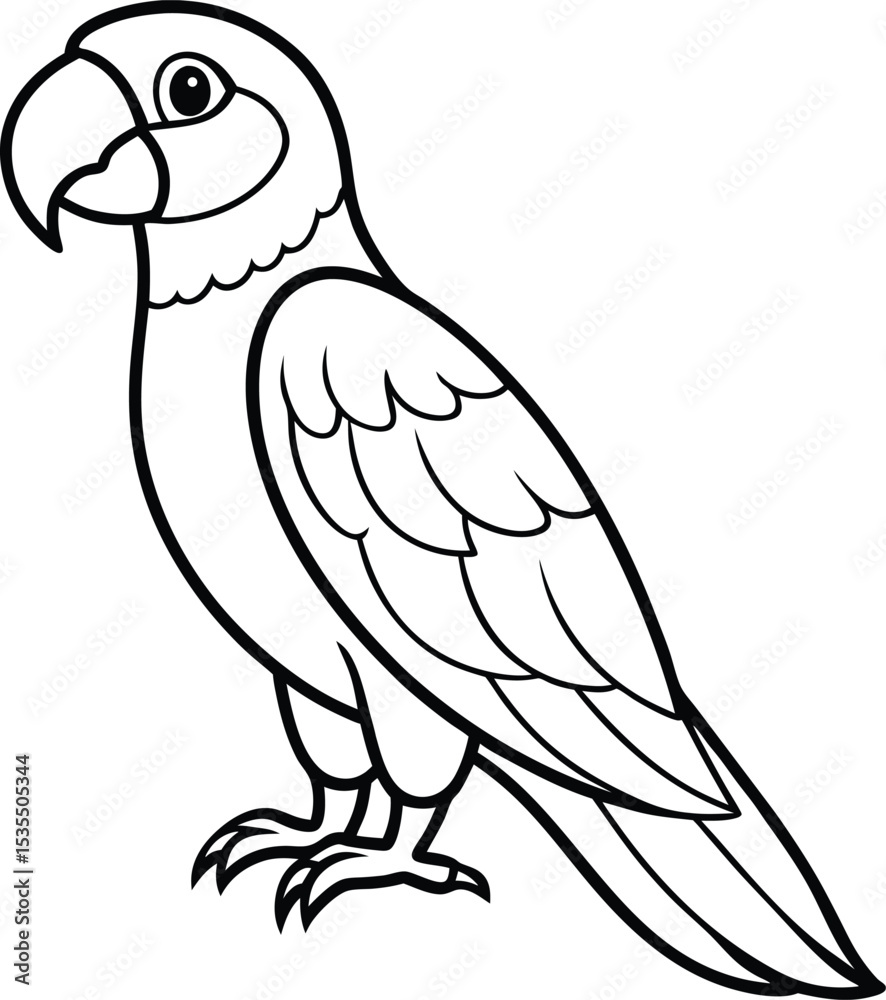 Obraz premium vector illustration of a parrot