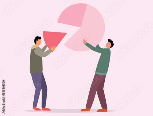 fixing a dougnaut chart, research data, research survey report vector illustrations