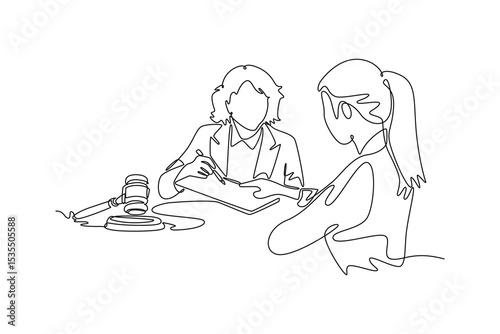 public service concept. Single line draw design. Vector graphic illustration