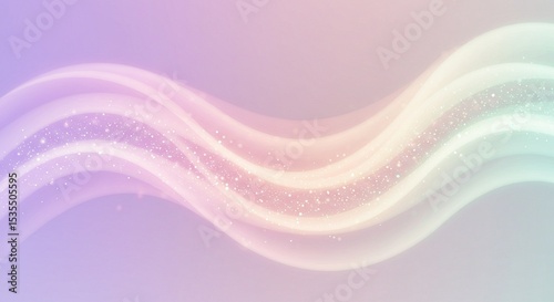 Abstract Pastel Wave Background with Soft Glow and Glitter