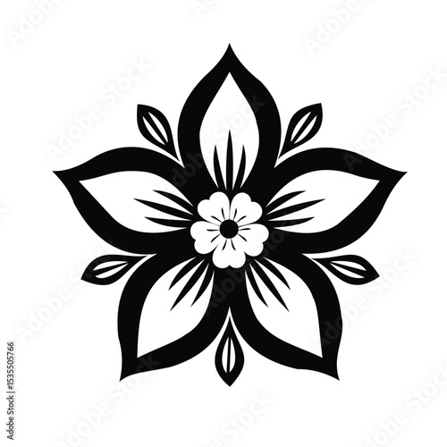 black and white flower vector