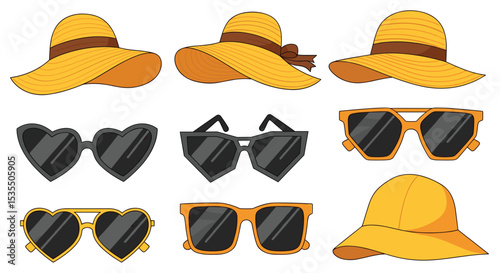 Summer Essentials Stylish Sun Hats and Sunglasses Collection for Sunny Weather Protection