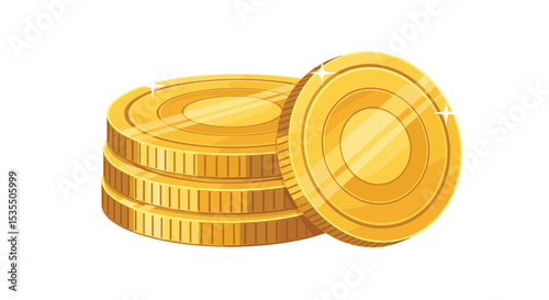 The Golden Age of Currency Coins Piled Up Representing Wealth and Financial Growth