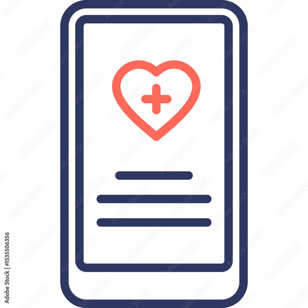 Fototapeta premium Medical App line color icon