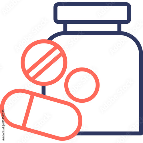 Pills line color icon