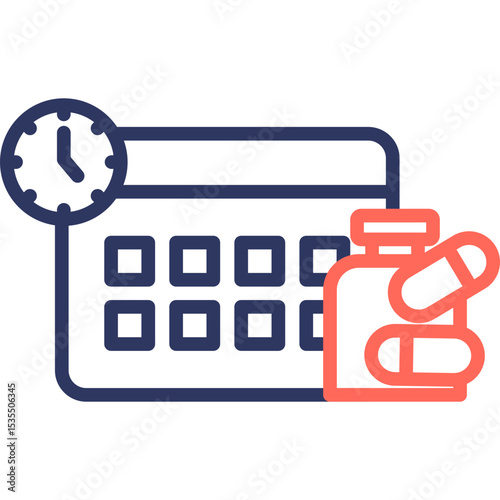 Medicine Schedule line color icon