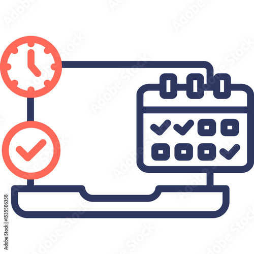 Online Appointment line color icon