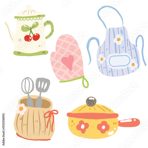 set of kitchen utensils