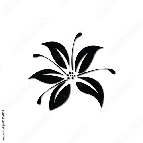 black and white flower