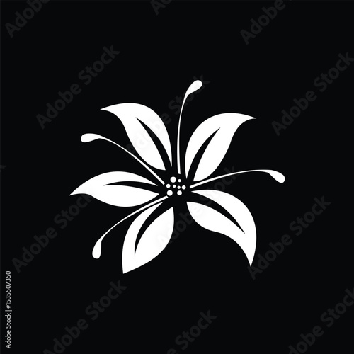 black and white flower