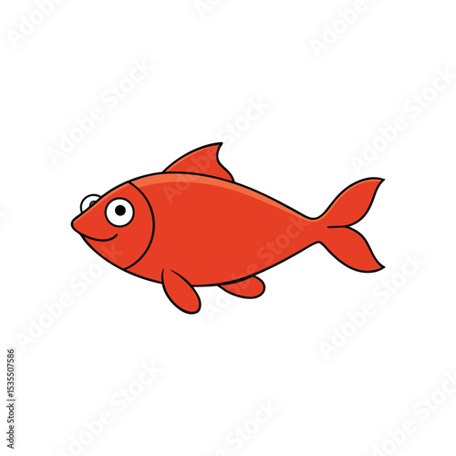 red fish on white background