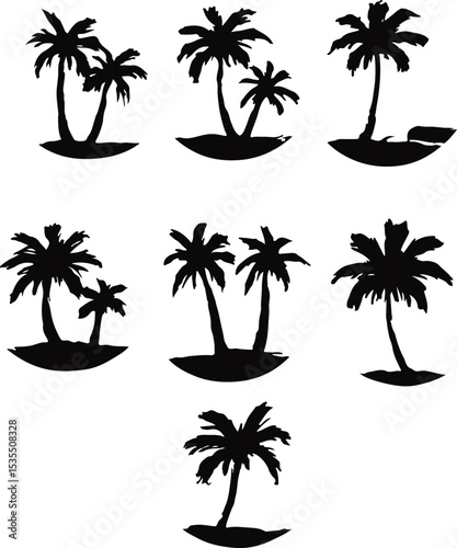 Coconut Tree silhouette Vector | Minimalist & Trendy Coconut Tree Silhouette Design | Unique & Stylish Coconut Tree Artwork for Vector design