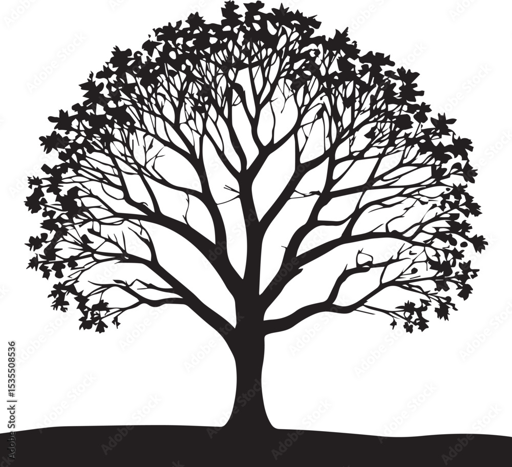 Obraz premium Tree silhouette Vector | Minimalist & Trendy Tree Silhouette Design | Unique & Stylish Tree Artwork for Vector design