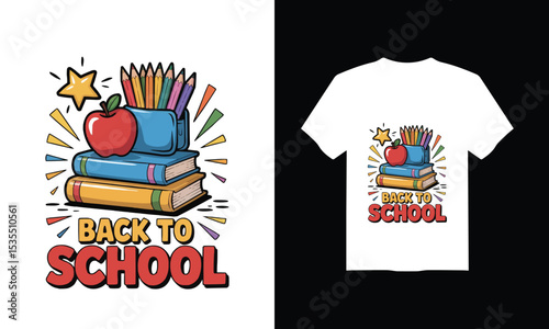 Colorful Back to School T-Shirt Design – Perfect for Kids and Students