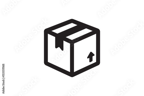 Package Box silhouette vector with white background