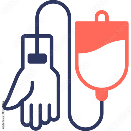 Blood Transfusion mixed color icon